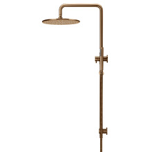 Round 300mm Twin Shower With Single Function Hand Shower & Square Gooseneck